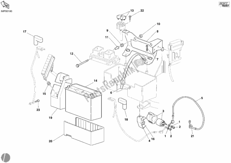 Alle onderdelen voor de Accu van de Ducati Supersport 1000 SS 2004